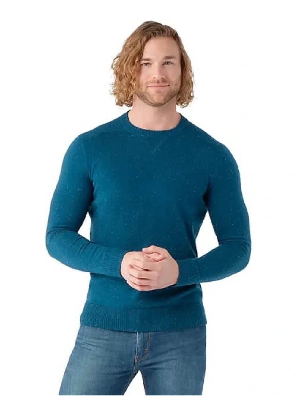 Smartwool Men’s Size Medium Sparwood Speckled Teal Merino Blend Crew Sweater